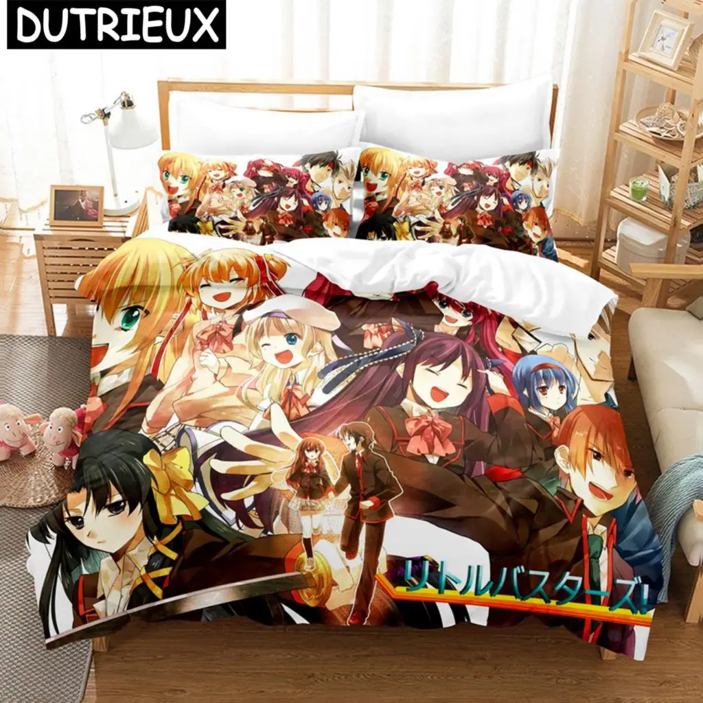 

Japanese Anime Little Busters Bedding Set Boys Teens Duvet Cover Queen King Full Twin Single Size Cartoon Duvet Cover Set