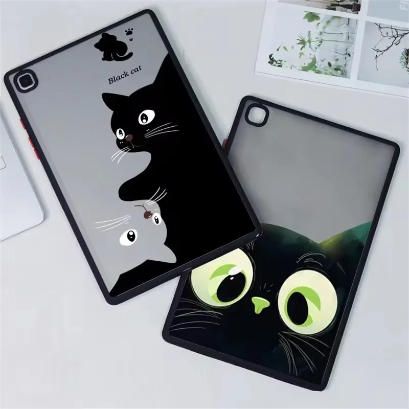 Casing Tablet kucing lucu, casing keras Matte untuk Samsung Tab A9 8.7 Plus A8 A7 S6 Lite 10.4 S7 S8 S9 11 X200 T290 S7 FE S8 Plus 12.4