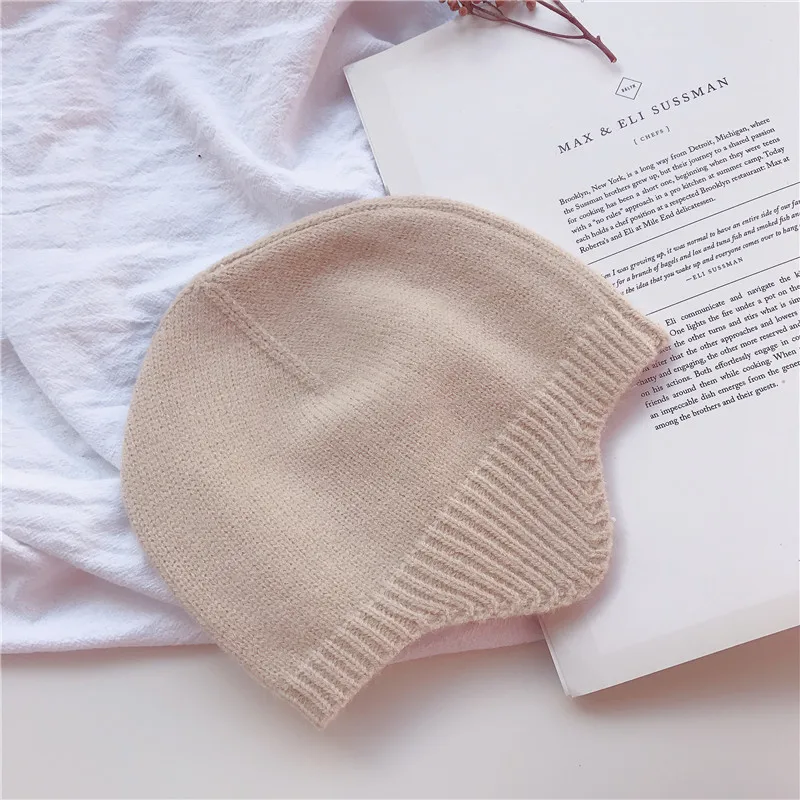 Korea 2024 Autumn Baby Knit Hat Solid Color Kids Beanie Cap Kids Ear Protection Hat Children\'s Woolen Hat For Girls Boys