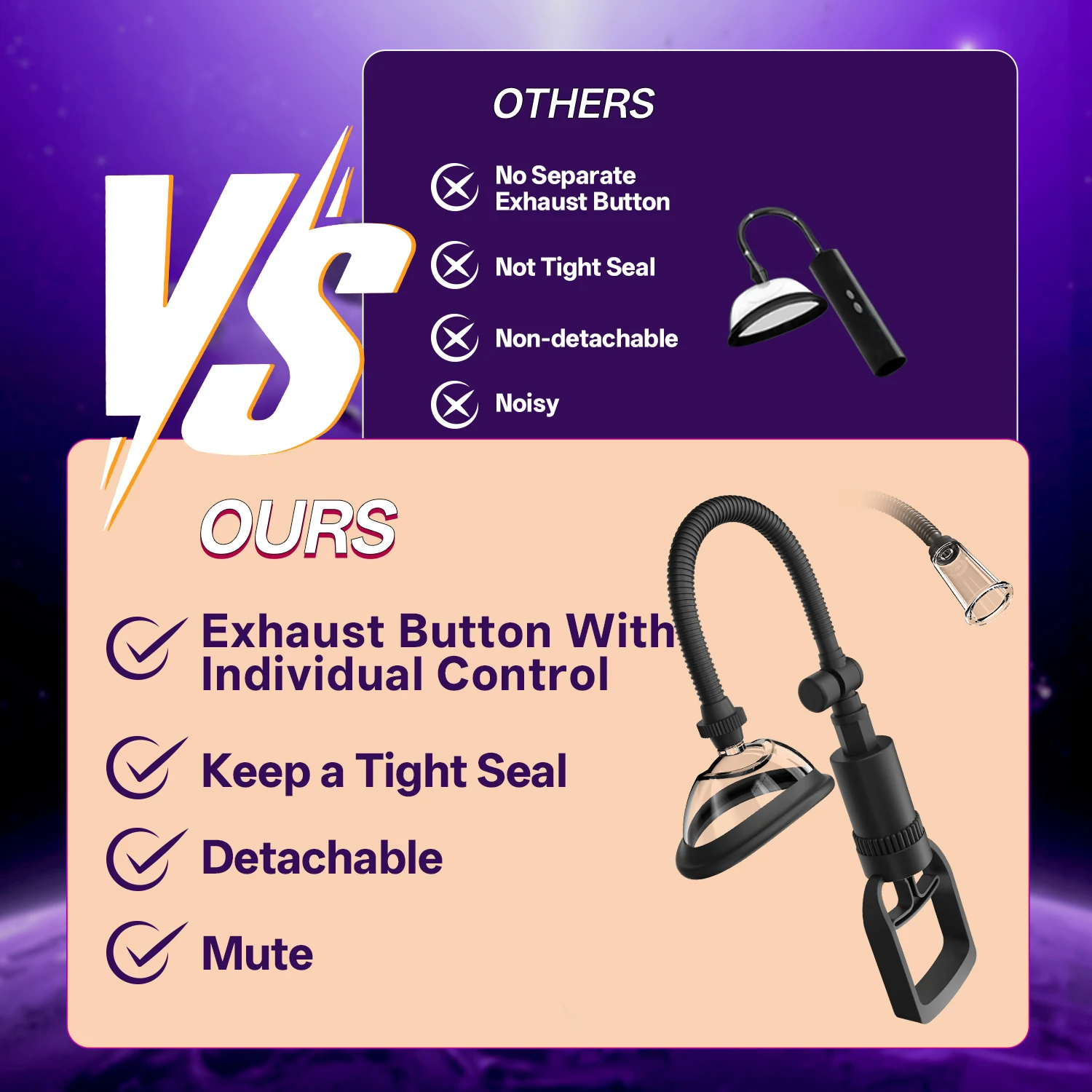 Pull Rod Pussy Pump Vagina Clitoris Sucker Manual Women Breast Massage Nipple Stimulator Enlarge Vacuum Pump Cover Adult Sex Toy view 4
