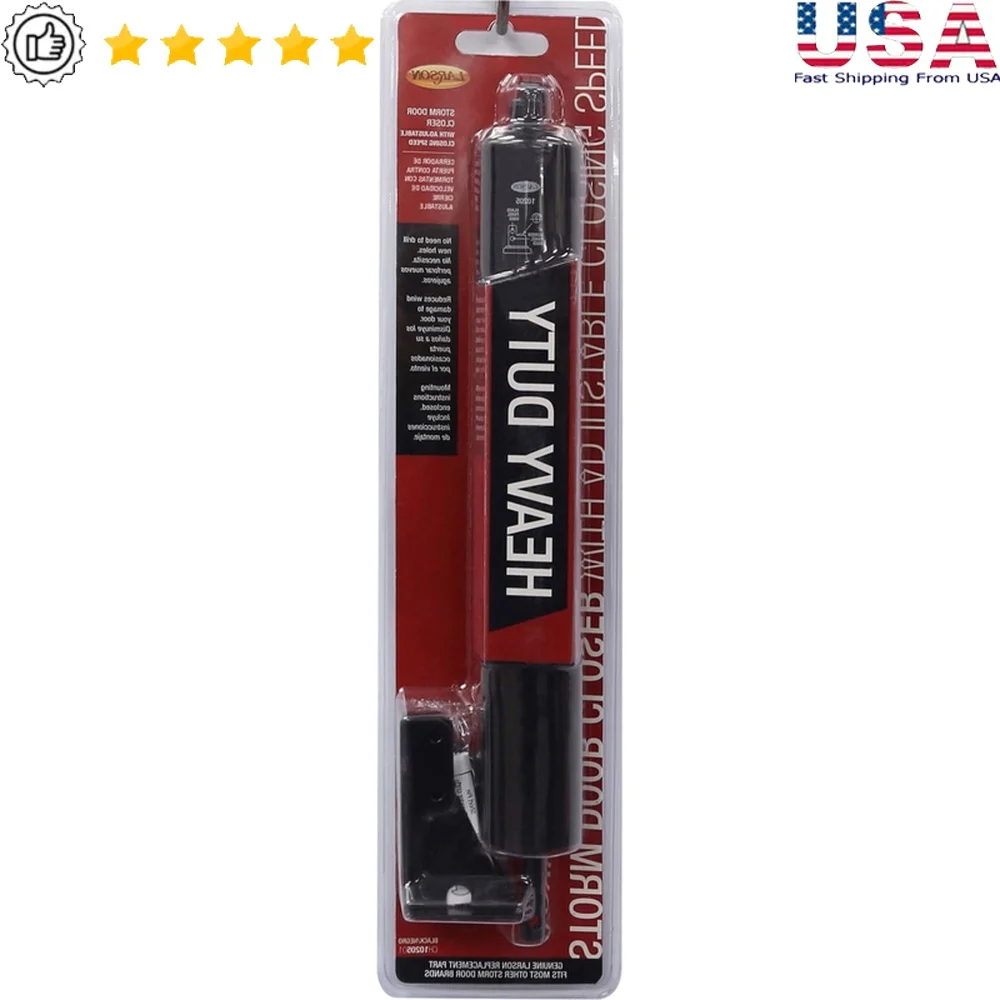 

Heavy Duty Door Closer Kit Adjustable Speed Non-Corrosive Brackets Screws Easy Installation Compatible with Wood Metal Vinyl