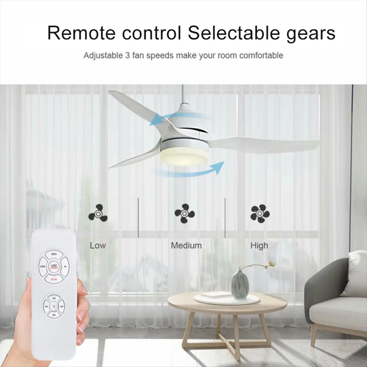 A26Z Tuya WiFi Smart Deckenventilator Fernbedienungs-Set APP-Steuerung Smart Home Einstellbare Windgeschwindigkeit für Alexa Goo