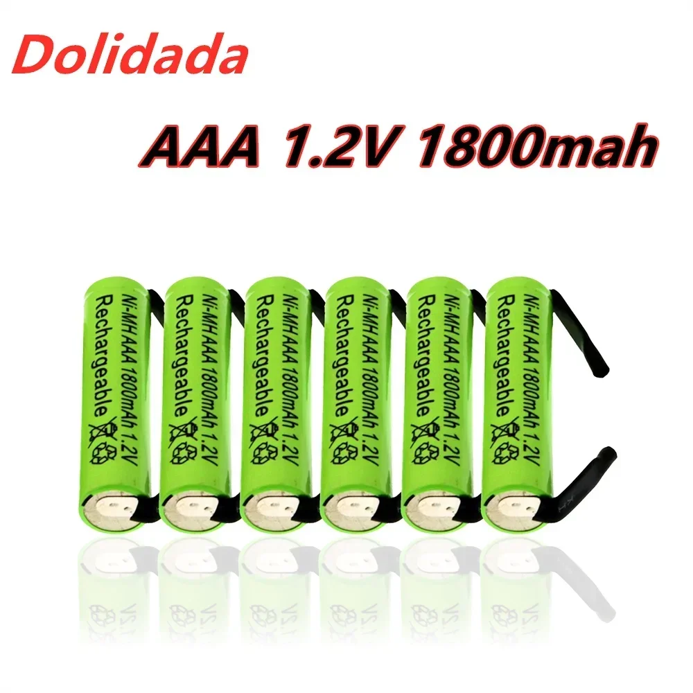 

New Ni-Mh 1.2 V AAA Battery, 1800mah, with Solder Pads for Philips Braun Electric Shaver, Razor and Toothbrush