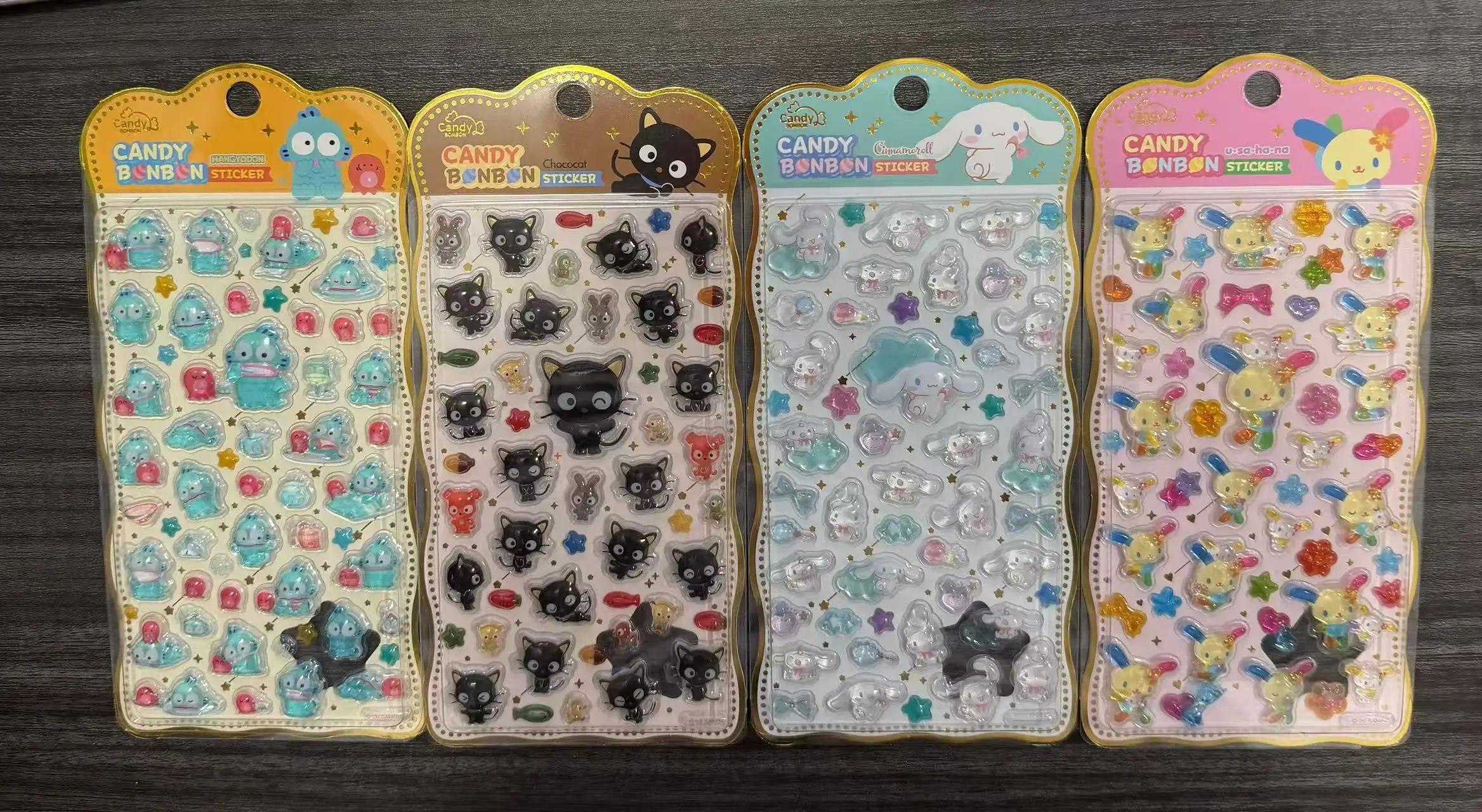 

Kawaii Cartoon Usahana Hangyodon 3D Crystal Relief Stickers Chococat Phone Case Diy Decoration Anime Peripheral Student Gifts
