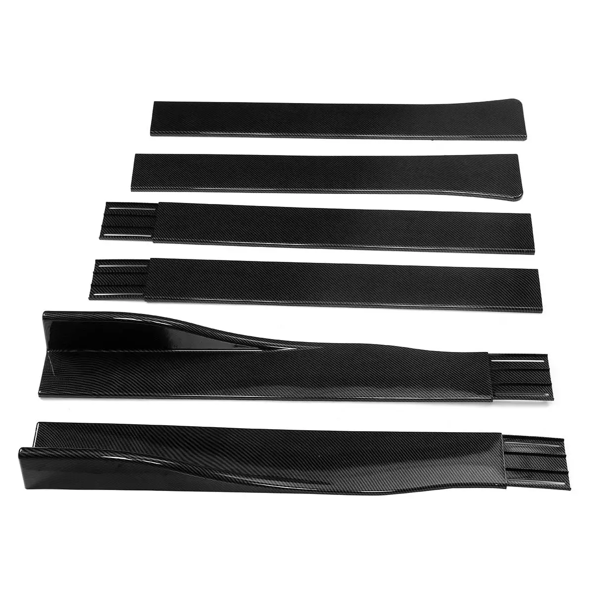 2.2m Carbon Fiber Look Car Side Skirt Extensions Splitters Wing Lip For AUDI A3 A4 A5 S3 S4 S5 RS5 S-line A6 A7 A8 TT