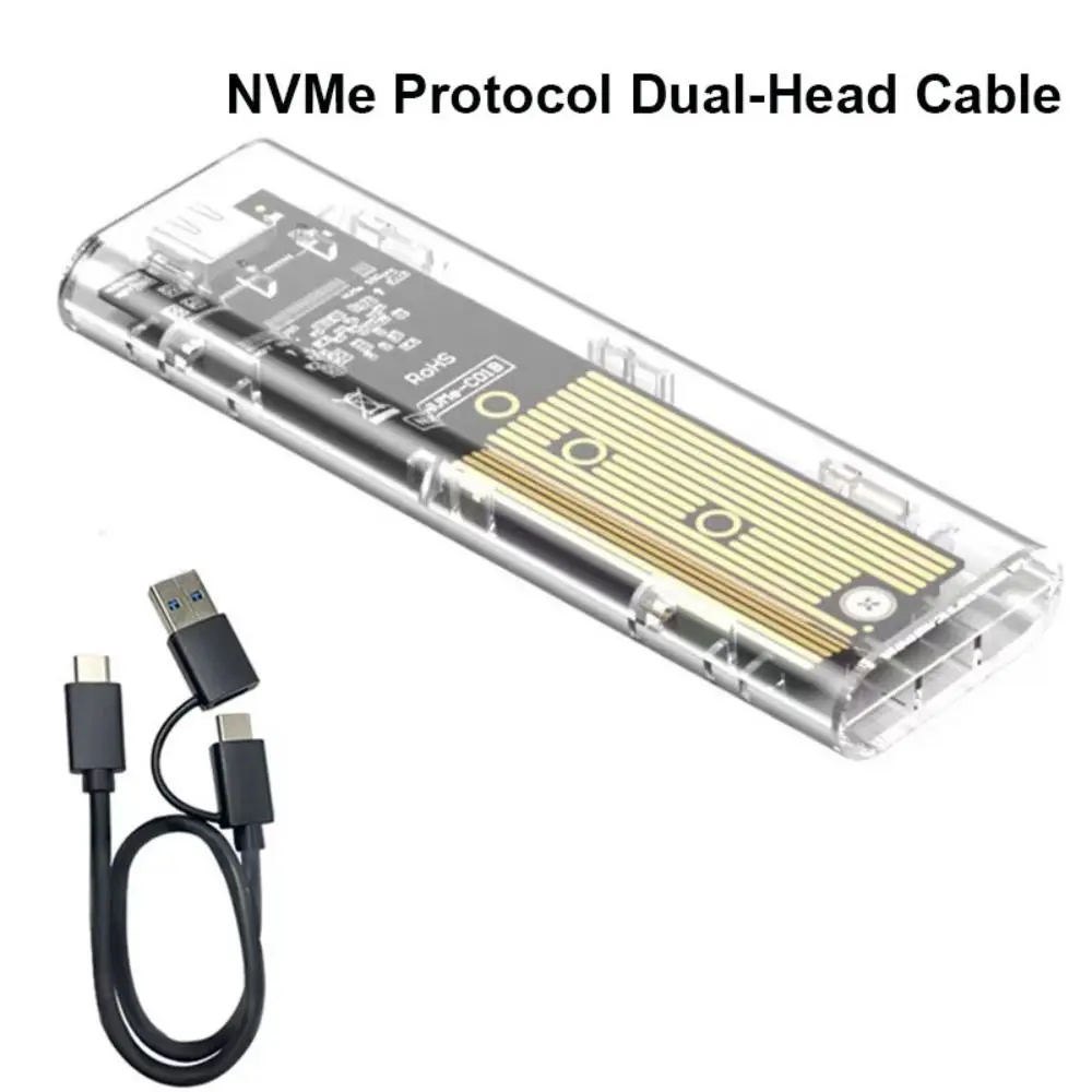 

Laptop SSD Mobile Hard Drive Box Transparent M.2 SSD Box NGFF PCIe M2 Hard Disk Case 10Gbps SATA Clear SSD Case Phone