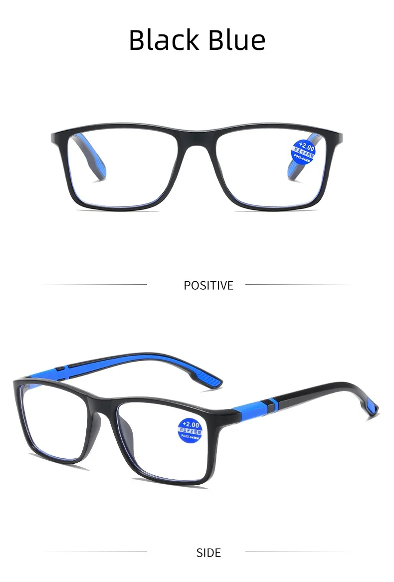 Männer Sport Lesebrille Platz Blaues Licht Gläser Presbyopie Lesen Brillen Ultra Licht Hyperopie + 1,0 + 1,5 + 2,0 + 2,5 + 3,0 + 3,5 – Detail 8