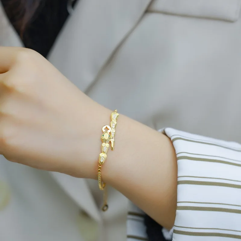 New Snake Coin Offering Bracelet S925 Silver Gold Plated Fashion Chain Handmade Personalized Versatile Wedding Jewelry