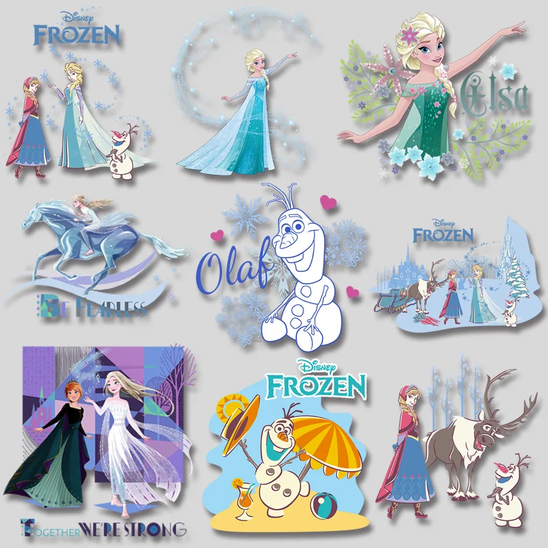 Popular Film Frozen Princess Elsa And Anna Beautiful Images Thermal Transfer Patches Ironing Vinyl Stickers For Clothing