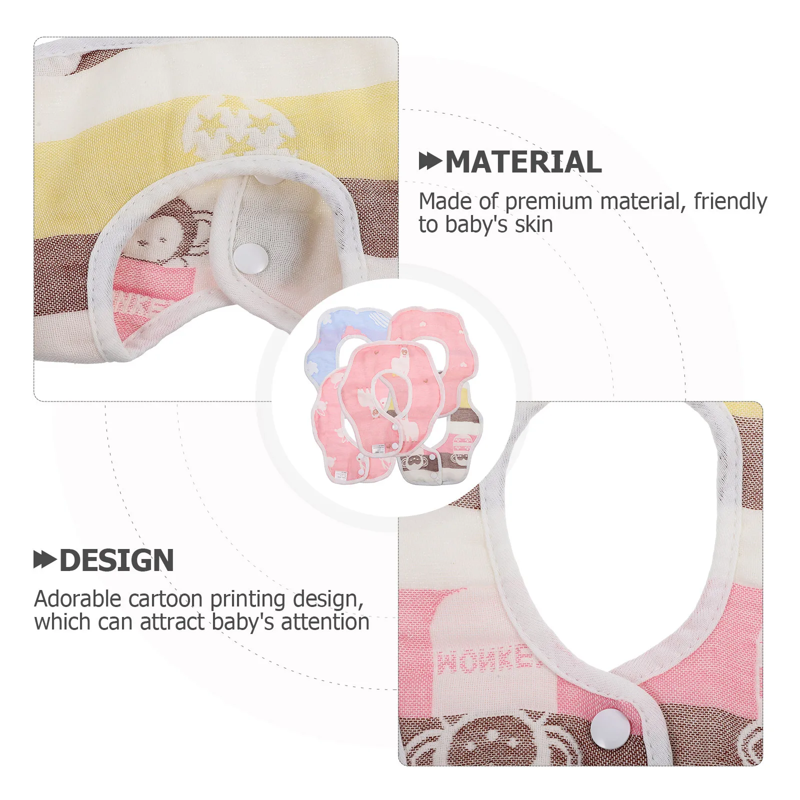 

5 шт. детские полотенца со слюной, хлопковые полотенца для новорожденных в форме лепестка с мультяшным принтом, удобные детские нагрудники, детские полотенца со слюной, хлопковый нагрудник для младенцев