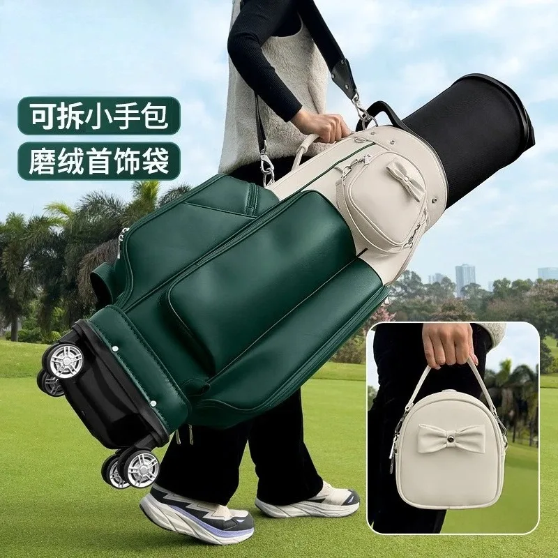 Air golf bag, women's hard shell telescopic ball bag, four-wheel