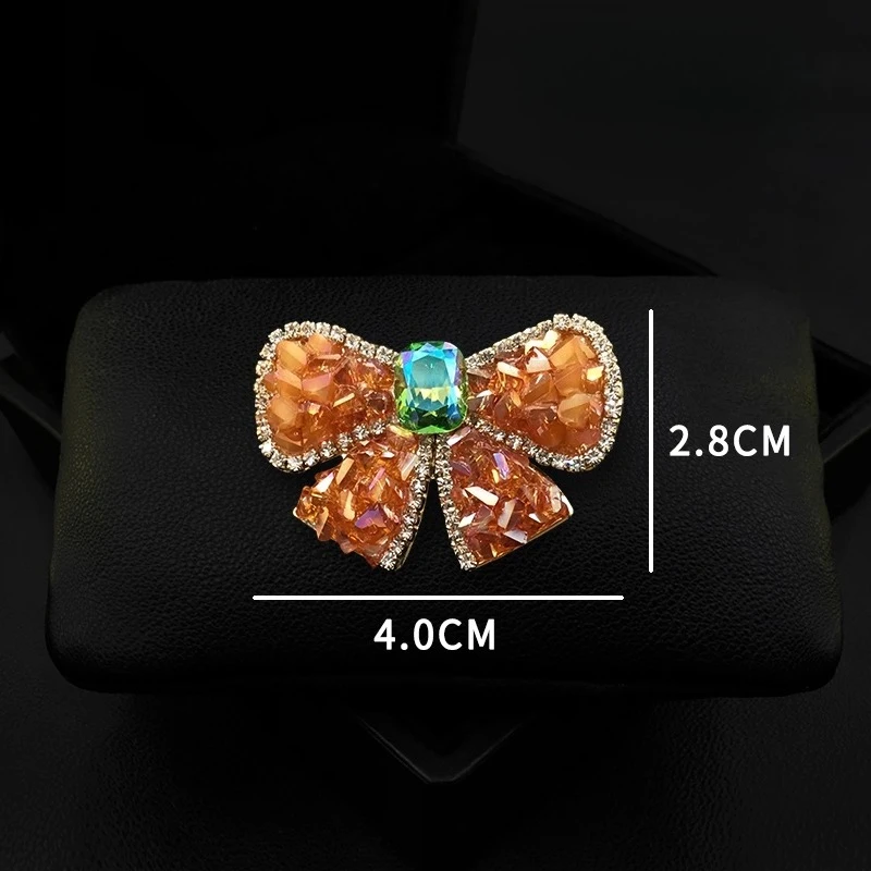1868 Crystal Butterfly Brooch Women Exquisite High-End Handmade Insect Corsage Cute Sweet Bowknot Pin Clothes Accessory Jewelry