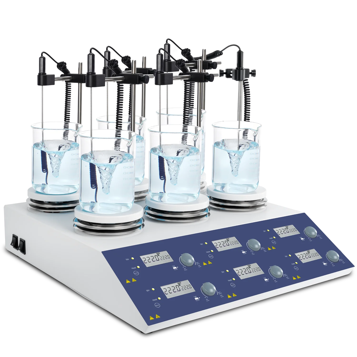 MS-H280-S6 25-280℃ Electric Laboratory Hotplate Magnetic Stirrer with 6 Channel LCD Digital Display Heating Equipment