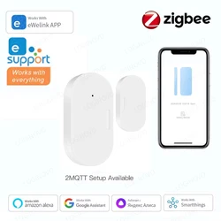 Ewelink ZigBee czujnik okna drzwi czujnik wejścia bezpieczeństwo antywłamaniowy czujnik drzwi Alarm inteligentne życie magnetyczny czujnik drzwi Alexa Google