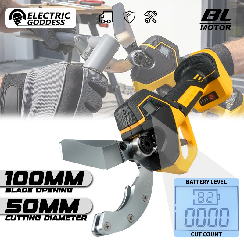 

Electric Goddess Brushless 50mm Electric Pipe Scissor PPR Cutting Plumbing Water Pipes Shear For Makita 18V Battery Pin ﻿