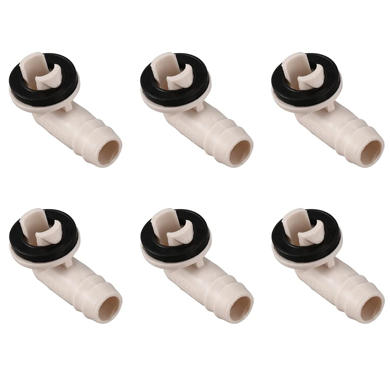 6X Air Conditioner Ac Drain Hose Connector Elbow Fitting With Rubber Ring For Units And Window Ac Unit 3/5 Inch(15Mm)