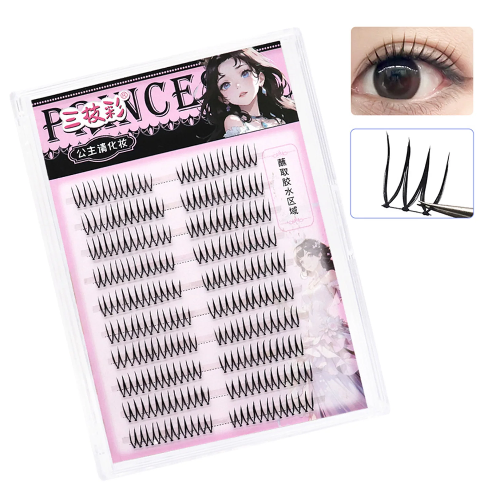 Faux-cils Style idole coréen, grappe en forme de U, boucles mixtes de 7 à 9mm, conception en Fiber douce naturelle pour le maquillage quotidien et sur scène