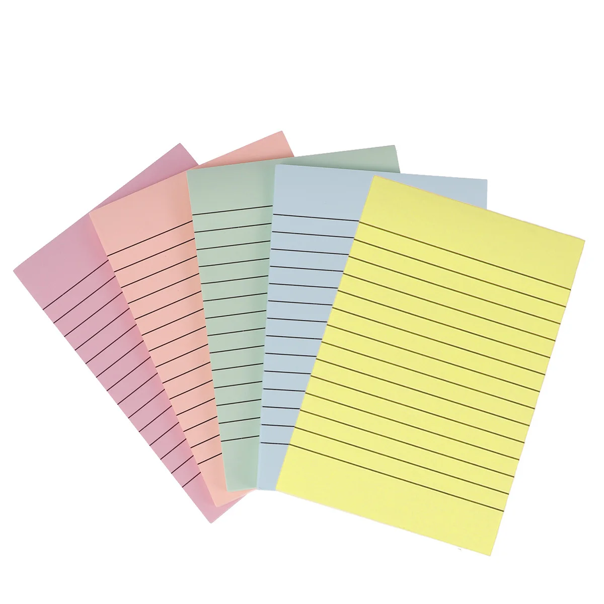 5Pcs Colorful Striped Self-Stick Notes Memo Pads Sticky Paper Notes for Students Office Home School Daily Use Memo Pad
