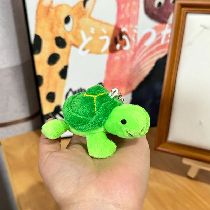 

Little Turtle Plush School Bag Small Pendant Keychain Stuffed Cartoon Doll Keyring Birthday Decorative Accessories