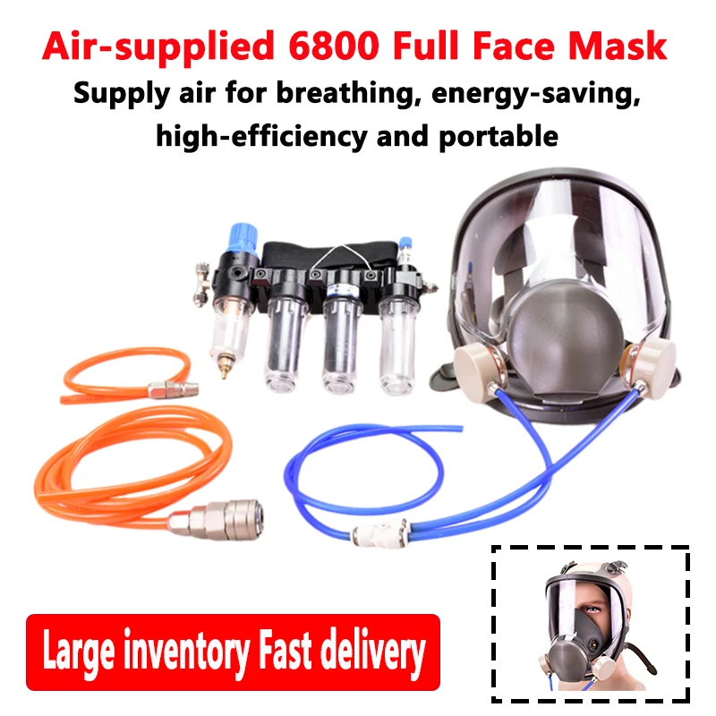 Alta qualità 6800 fornitura d\'aria maschera integrale Gas 4 in1 respiratore industriale maschera respiratore multifunzionale