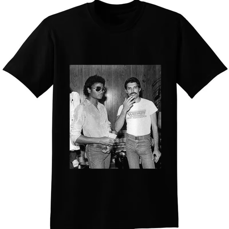 1pc Iconic Michael Jackson Freddie Mercury Cotton T shirt Unisex Men Women Kids Streetwear Casual Short Sleeve Tops Fashion
