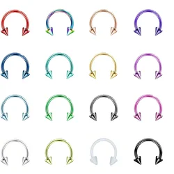 Drperfect 1pc Horseshoe Septum Rings Stainless Steel Nose Barbells Rings Cartilage Eyebrow Colorful Piercings Body Jewelry