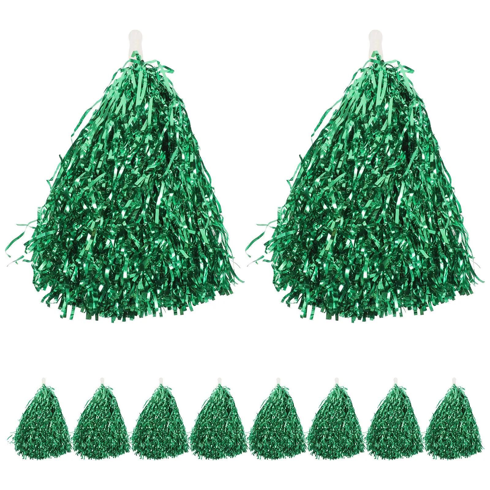 

10Pcs Plastic Cheer Poms for Cheerleaders Glossy Pom Poms with Smooth Handle Sports Game Cheer Accessory for Football