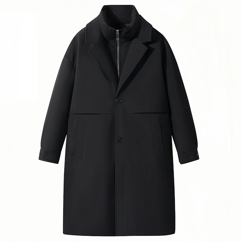 High Street Mid-Long Goose Down Windbreaker Jackets 2025 Winter Men's Warm Puffer Coats Outwear Thicken Padded Overcoat Clothing