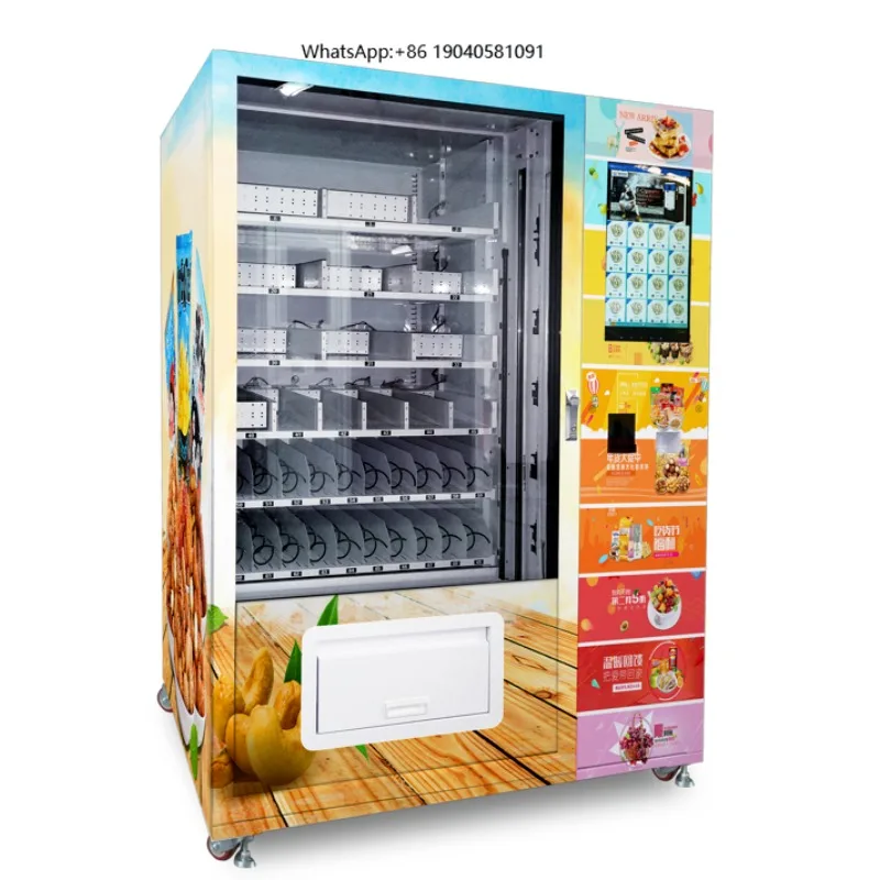 Snack and Drink Vending Machine with 22 Inch Touch Screen and Elevator  Unmanned for Retail Vending Machine