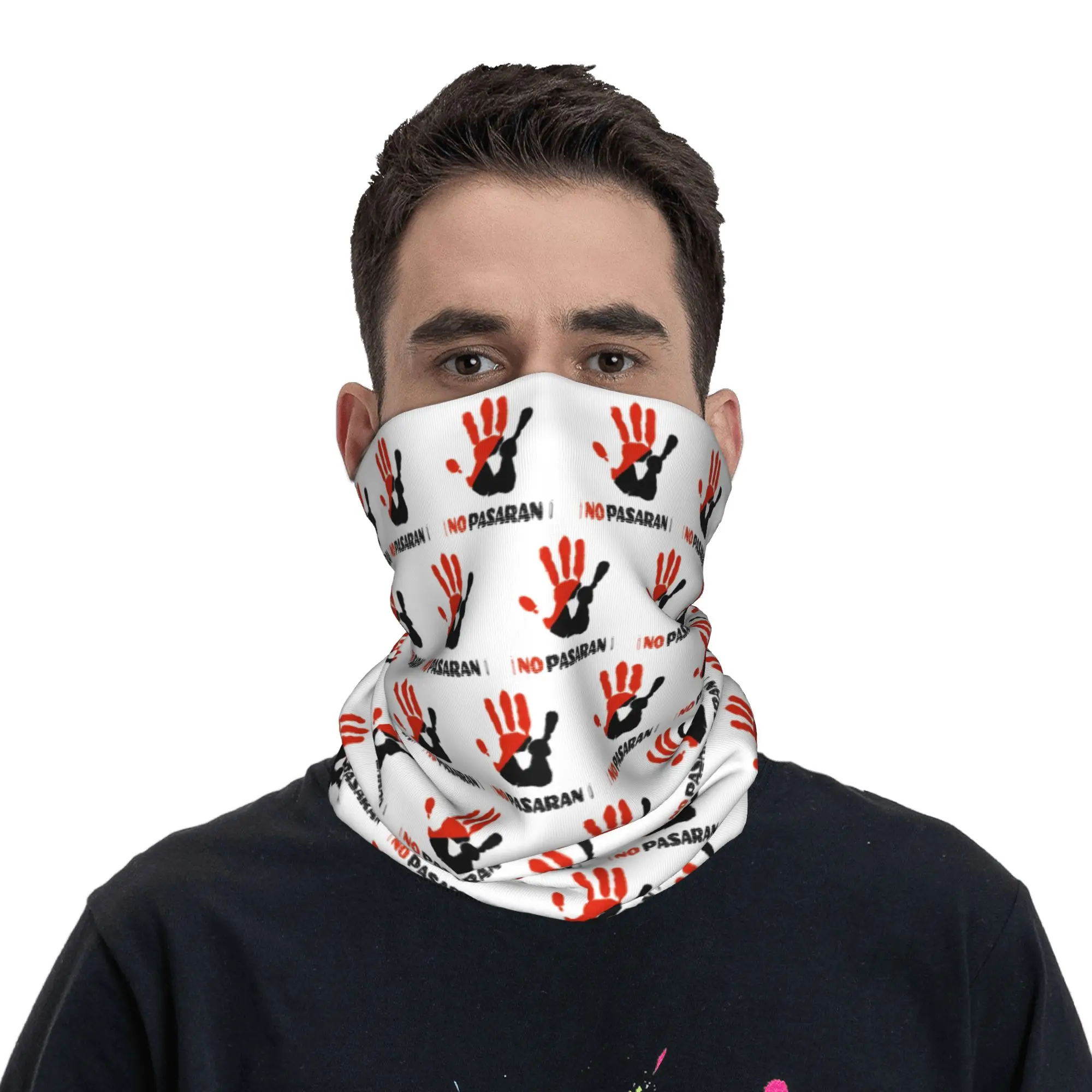 No Pasaran Bandana Neck Cover Printed  Mask Scarf Multifunctional Cycling Scarf Outdoor Sports Unisex Adult Winter