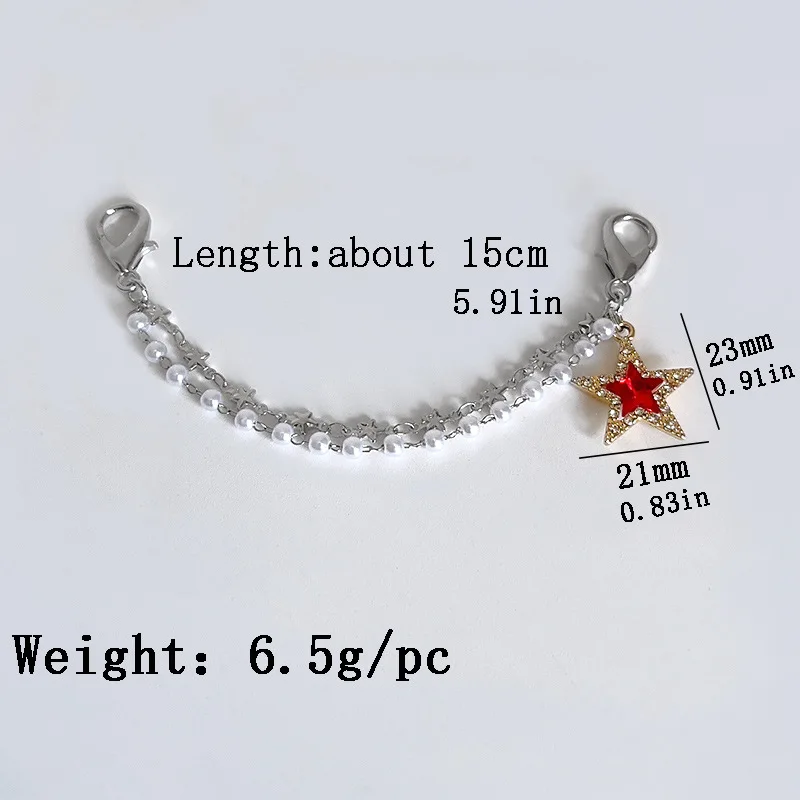 Mode Diamant Pentagramm Perle Schuh Kette Seite Abnehmbare Schuh Dekoration DIY Flache Schuhe High Top Schuhe Schuh Charms 1Pcs – Detail 1