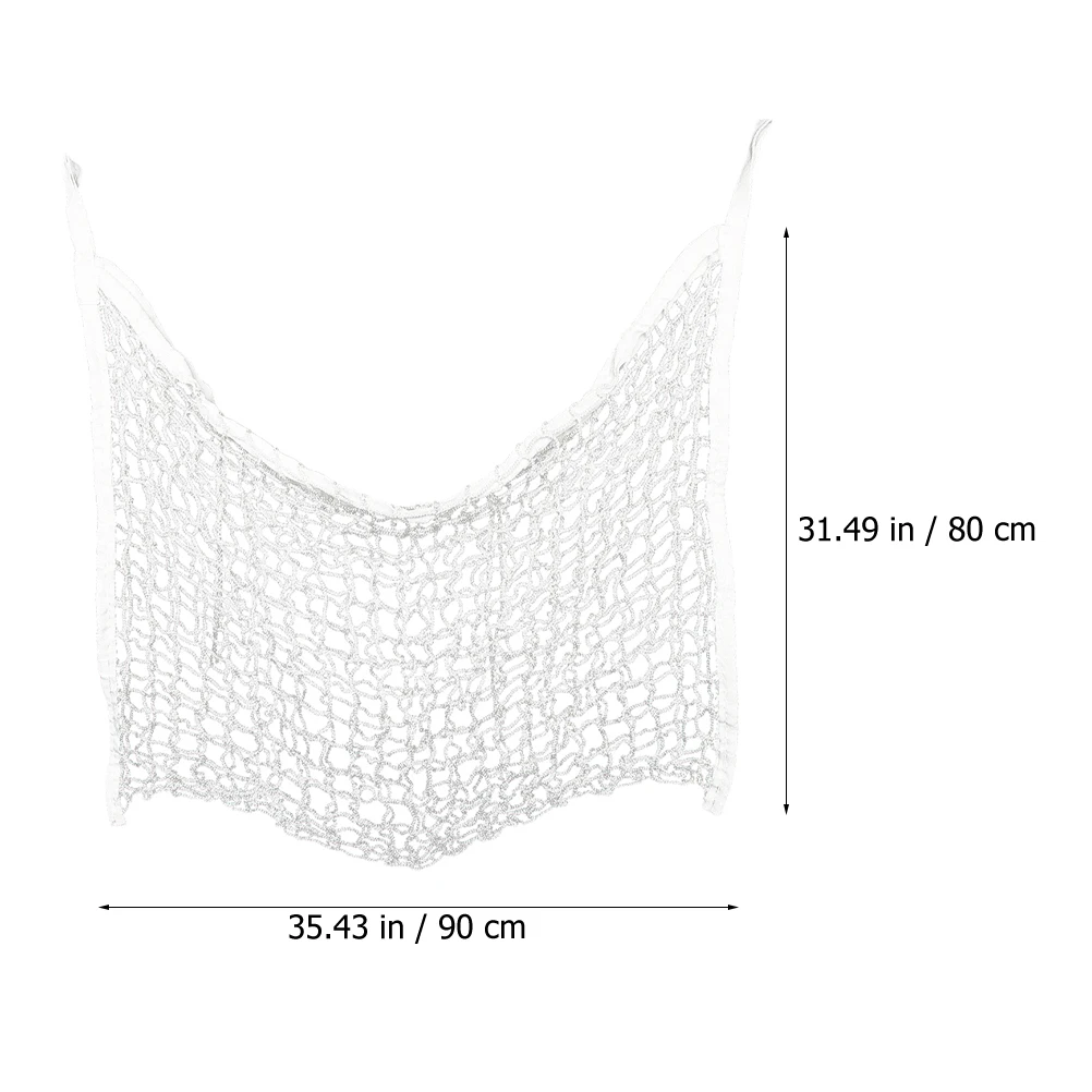 

Livestock Slow Feeder Horse Straw Bag Mesh Hay Tote Outdoor White Net Bags