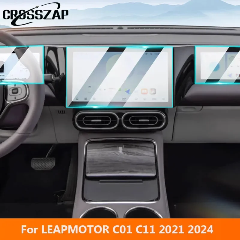 

CrossZap для Leapmotor C01 C11 2021 2024, автомобильное закаленное стекло, навигационная защитная пленка, ЖК-экран, GPS, защитная пленка