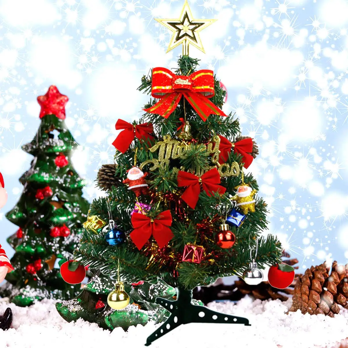 

45 Cm Christmas Table Decoration Artificial Trees Sisal Mini Decorations Small for Centerpiece