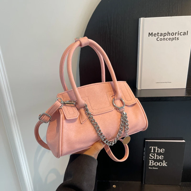 

Korean-style fashion casual handbag, new simple chain small square bag, textured minimalist underarm bag