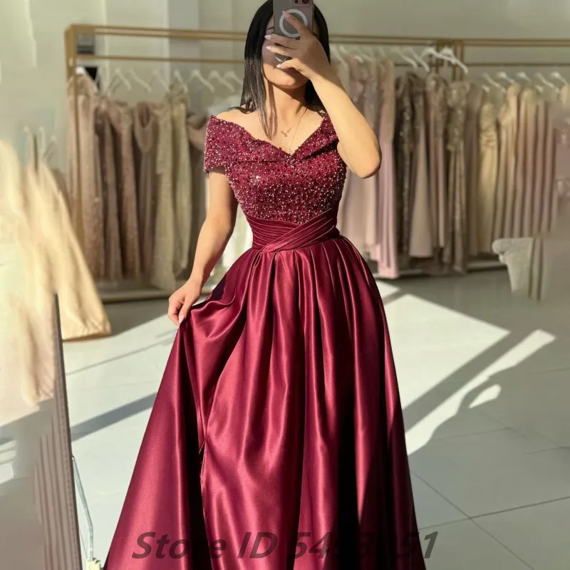 Sevintage 2025 Sparkly Evening Dress Sequins Off Shoulder A Line Custom Made Arabic Prom Gown Wedding Party Dress Vestidos