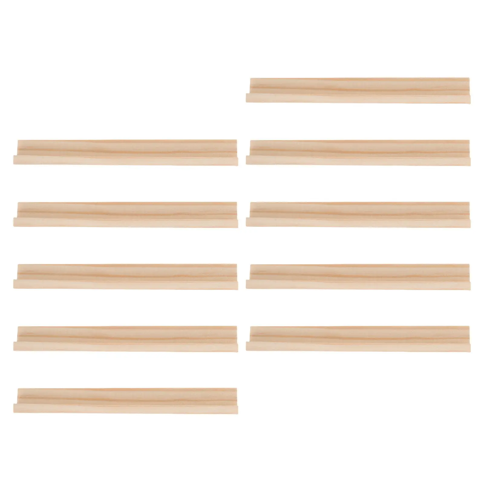 10Pcs Wooden Domino Tile Holders Natural Finish Smooth Edges Stable Domino Racks Board Game Organizer Tray Holder for Mexican