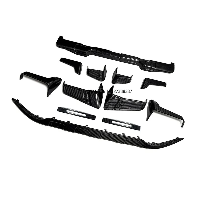 2025+ G Class W465 Front Lip Rear Diffuser Carbon 12pcs Kit B900 Style Exterior Trim Body Kit Dry Carbon Over Fender Vents