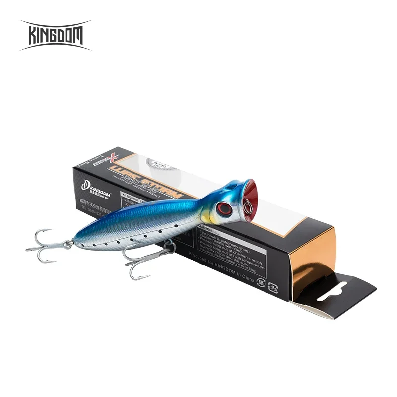 Kingdom TopWater Popper Professional Fishing Lures Hard Artificial  Baits 8cm 10cm 13cm Floating Wobblers Fishing Tackle Baits