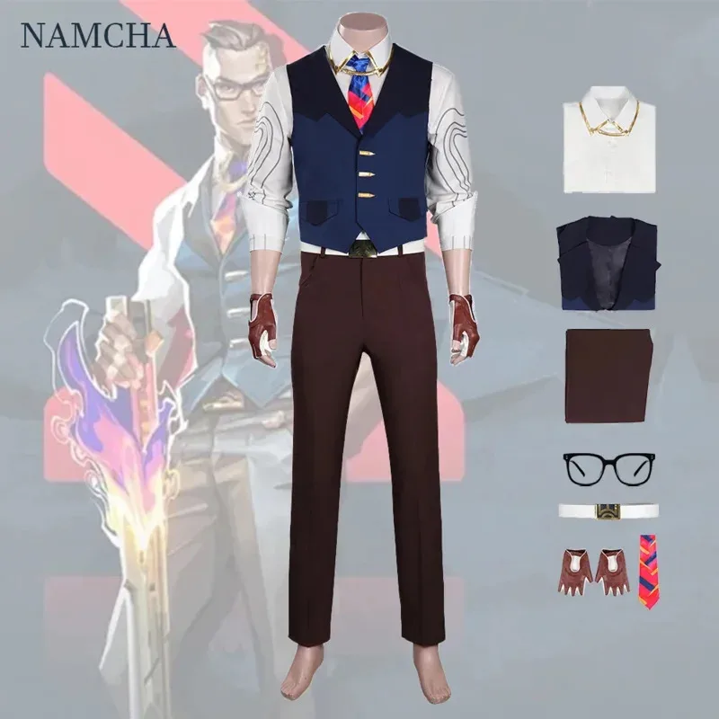 VALORANT Chamber Game Косплей Костюм Жилет Брюки Шелковые перчатки Мужские женские наряды на Хэллоуин Карнавальный костюм ujfj