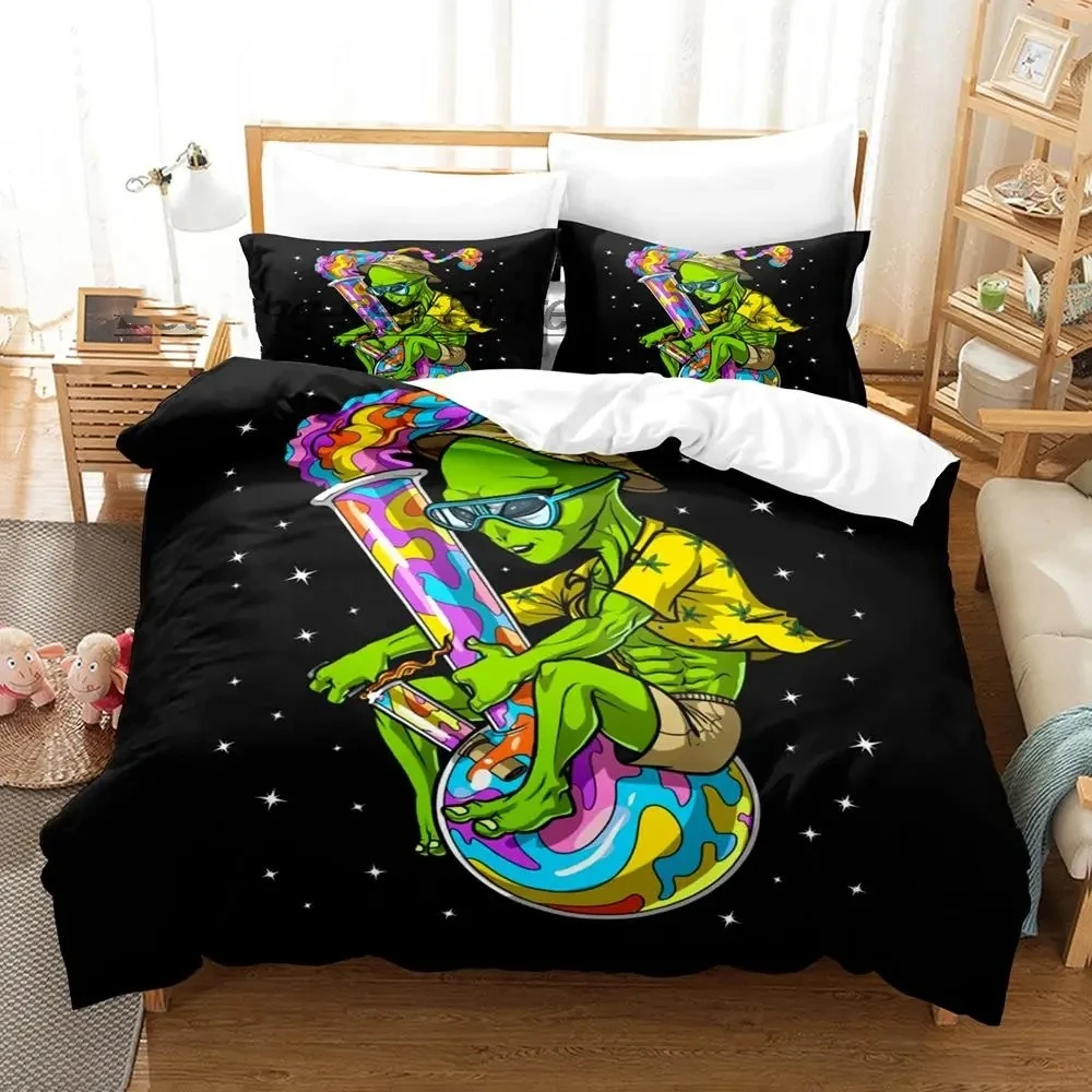 

New Alien Gangster Bedding Set Single Twin Full Queen King Size Bed Set Aldult Kid Bedroom Duvetcover Sets Anime Bed Sheet Set