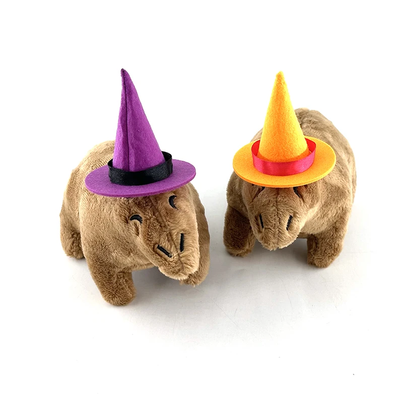 Sombrero de copa de muñeca de Halloween para niños, Juguetes Divertidos de celebración de cumpleaños, regalo de muñeco de Gnomo de elfo, adornos de muñeca de felpa CapybaraRodent