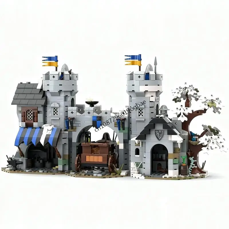 5315pcs MOC Medieval Street View MOC Black Falcon Mountain Fortress Castle Gate Model DIY creative ideas toy AssemblyPuzzle Gift