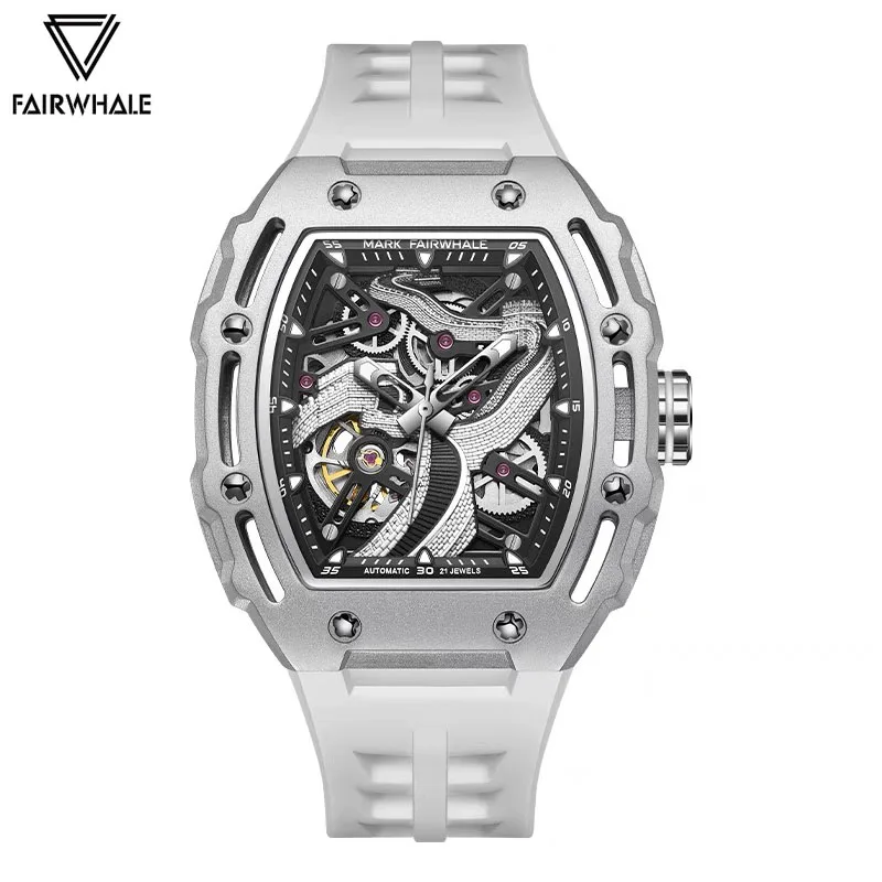 

2024 Mark Fairwhale Fashion Automatic Watch For Men Sports Casual Waterproof Watches Man Tonneau Mechanical Wristwatch Man Reloj