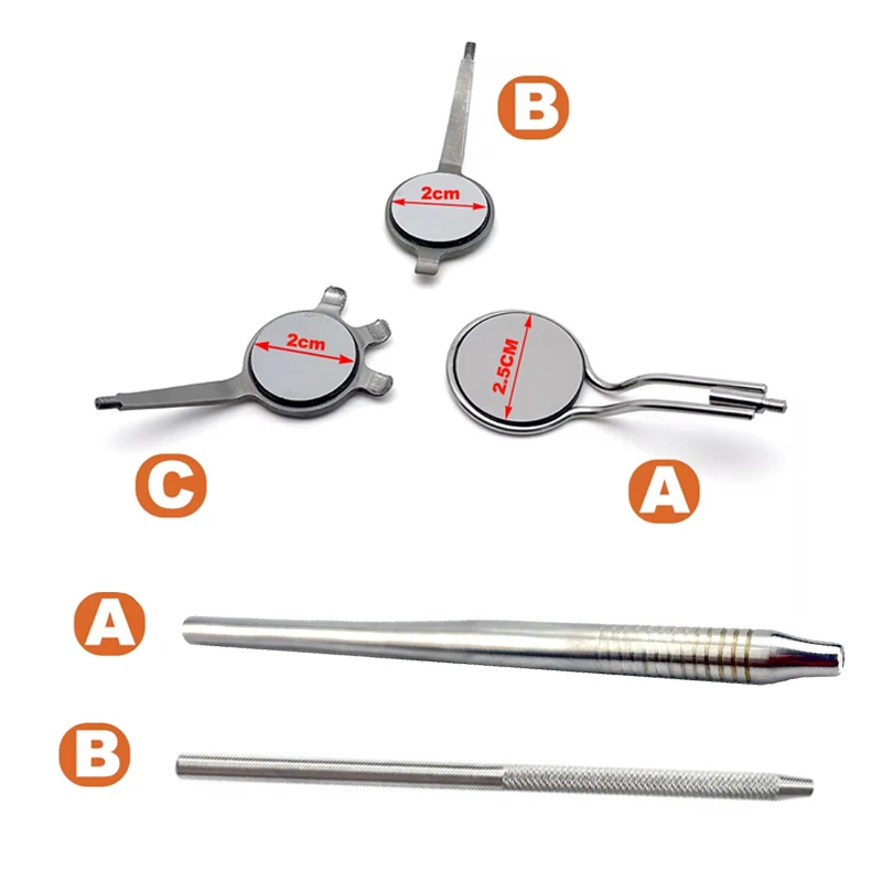 Medical Grade Anti-Fog Dental Mouth Mirror - Rhodium Coated Double-Sided Reusable Oral Reflectors with Ergonomic Handle