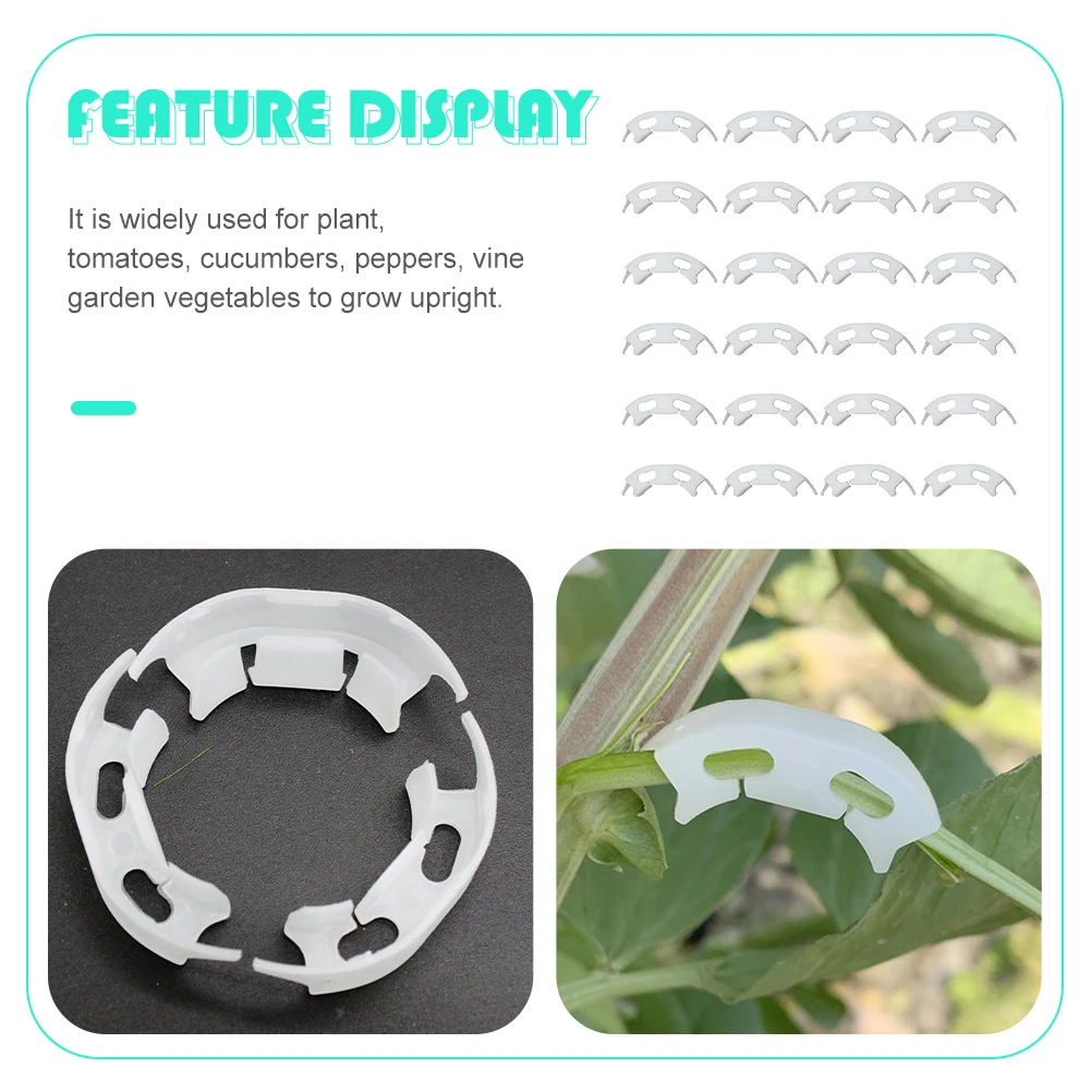 

100 Pcs Plants Bending Fixing Clip Clips Support Bender Garden Plastic Tomatoes White