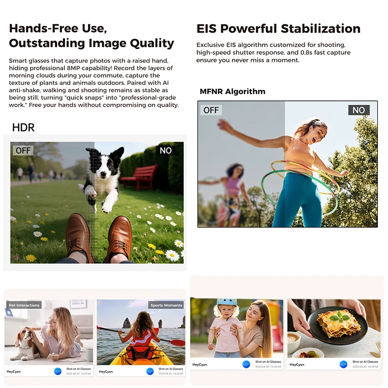 2026 4K HD AI النظارات الذكية 32GB تخزين 800MP كاميرا WiFi نقل BT دعوة الدردشة GPT مساعد الصوت مع علبة شحن 3600mAh #5