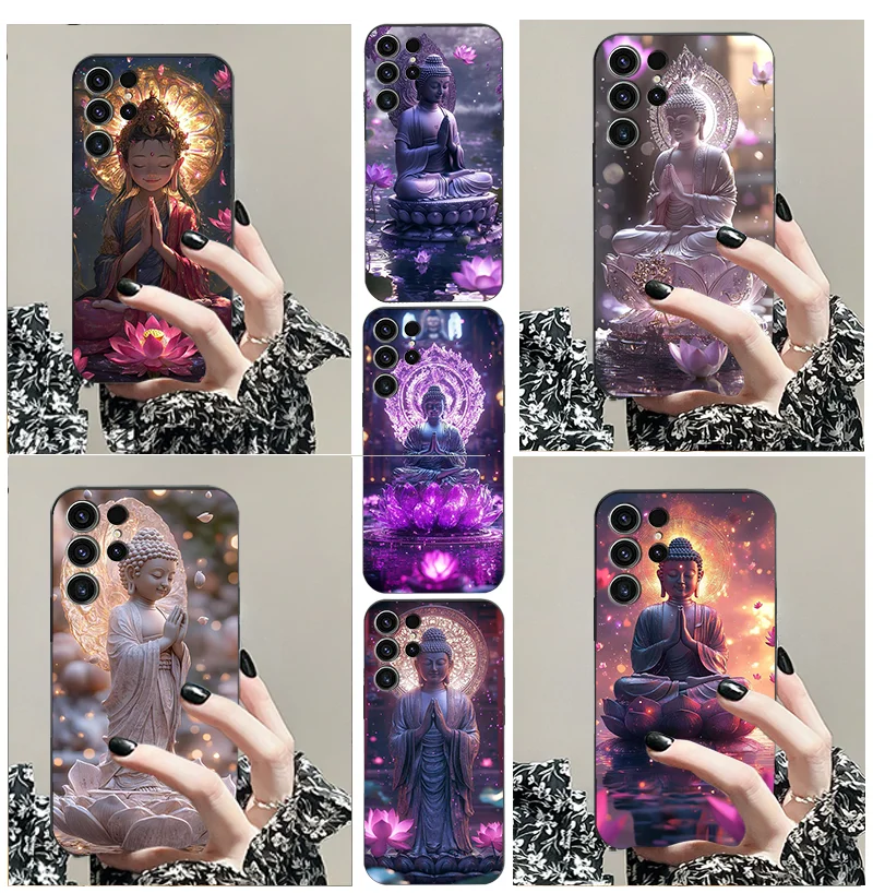 for Samsung S21 ultra M 42 23 54 55 04 15 35 F 52 34 Buddha pattern soft phone case TPU black S 9 8 10E A 82 32 13 53 14 42