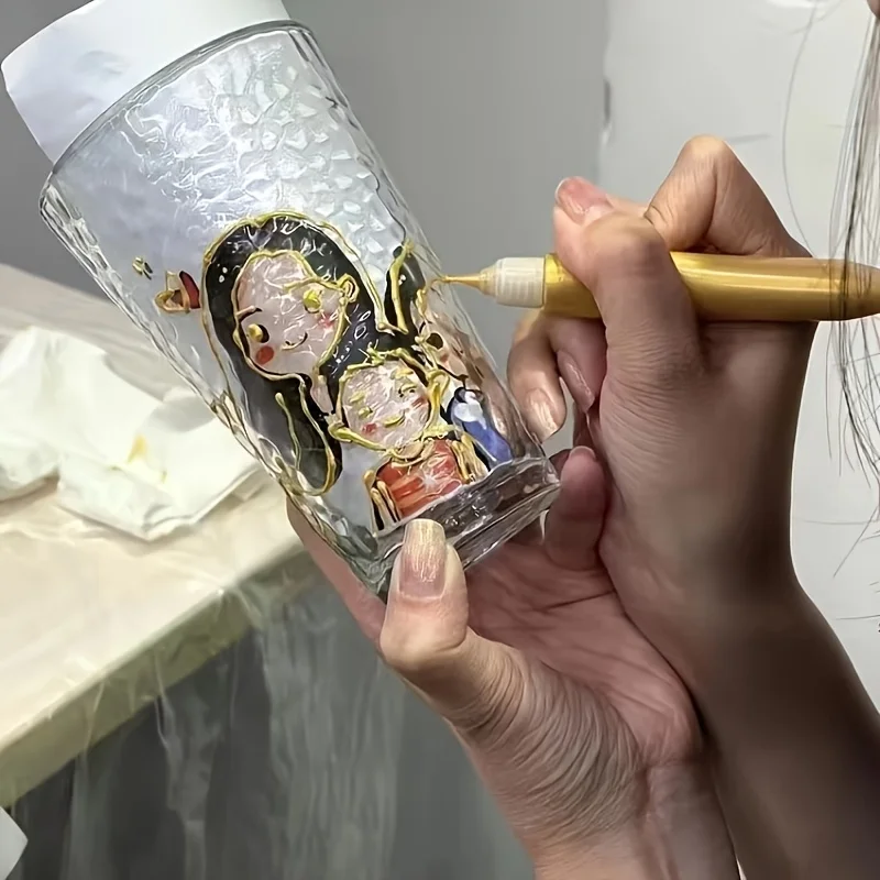 Metallischer 3D-Konturenstift Gold Silber Acrylfarbe Marker Wasserfester Permanentstift für DIY-Handwerk, Nagelkunst, Scrapbooking & Kartenherstellung – Detail 4
