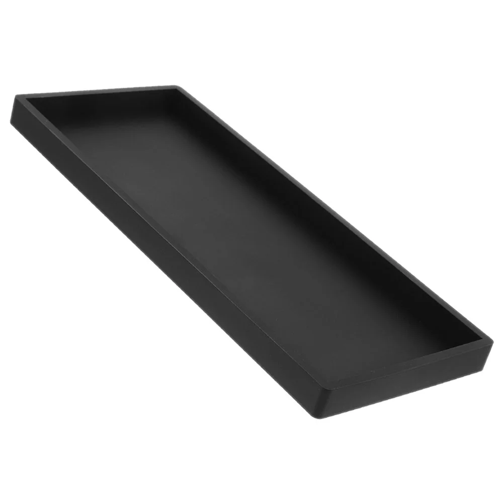 

Jewelry Tray Silicone Storage Soap Holder Makeup Rectangular Multifunction Dish Black Countertop Plate